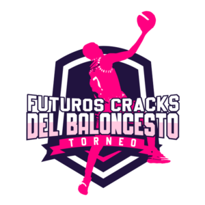 Logotipo del torneo Futuros Cracks del CD La Goleta, con silueta de jugador que deja una bandeja.